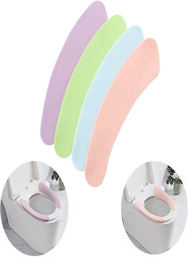 Prostuff.in Flannel Toilet Seat Cushion Soft And Warm Washable Toilet Seat Cover Pads Reusable Cushion Comfortable For Travellers, Home, Office, Assorted Color, 1 Pair - Image 1